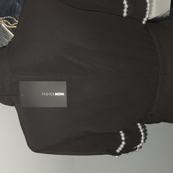 NWT Black Jumpsuit w/pearl accents - Picture 7 of 8